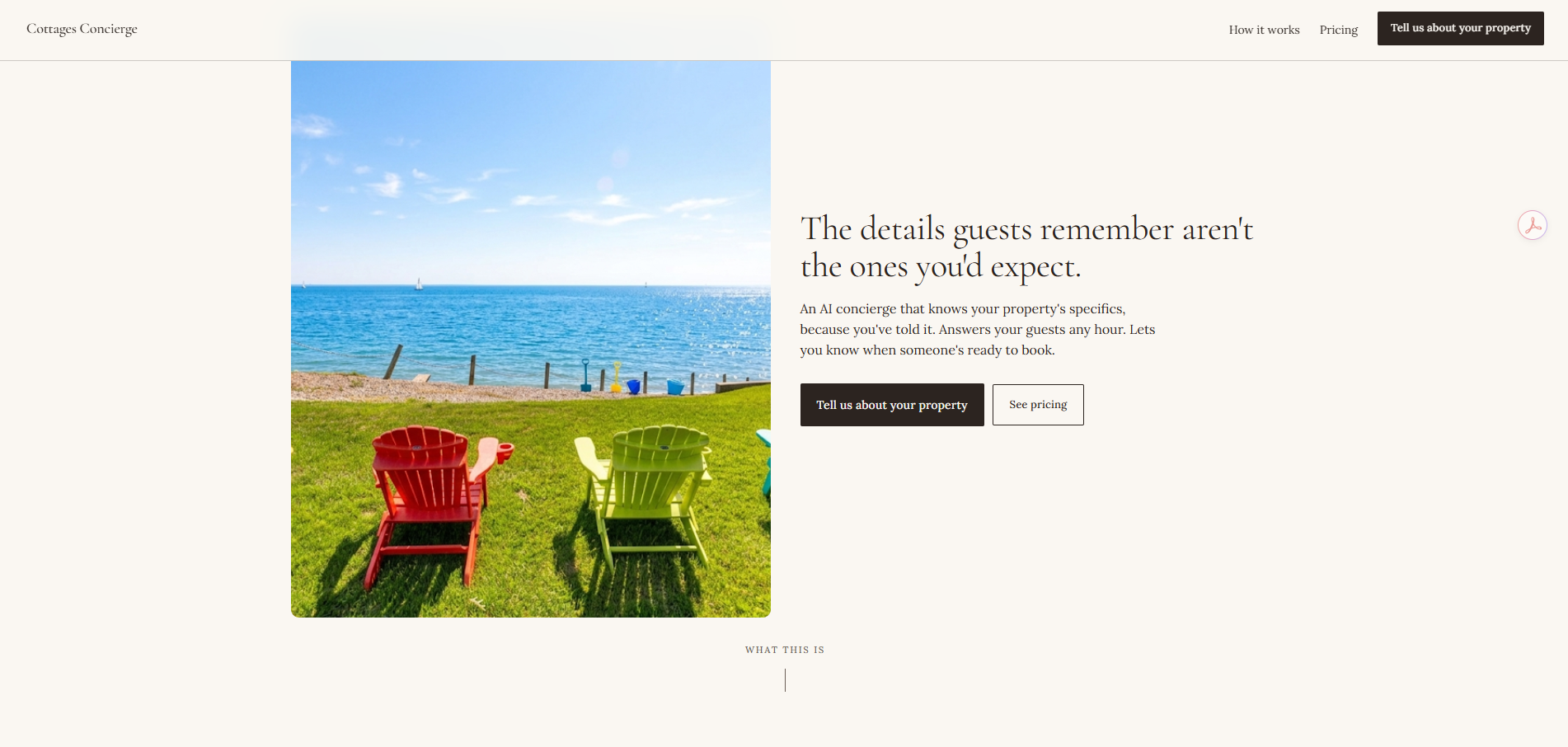 Cottages Concierge homepage