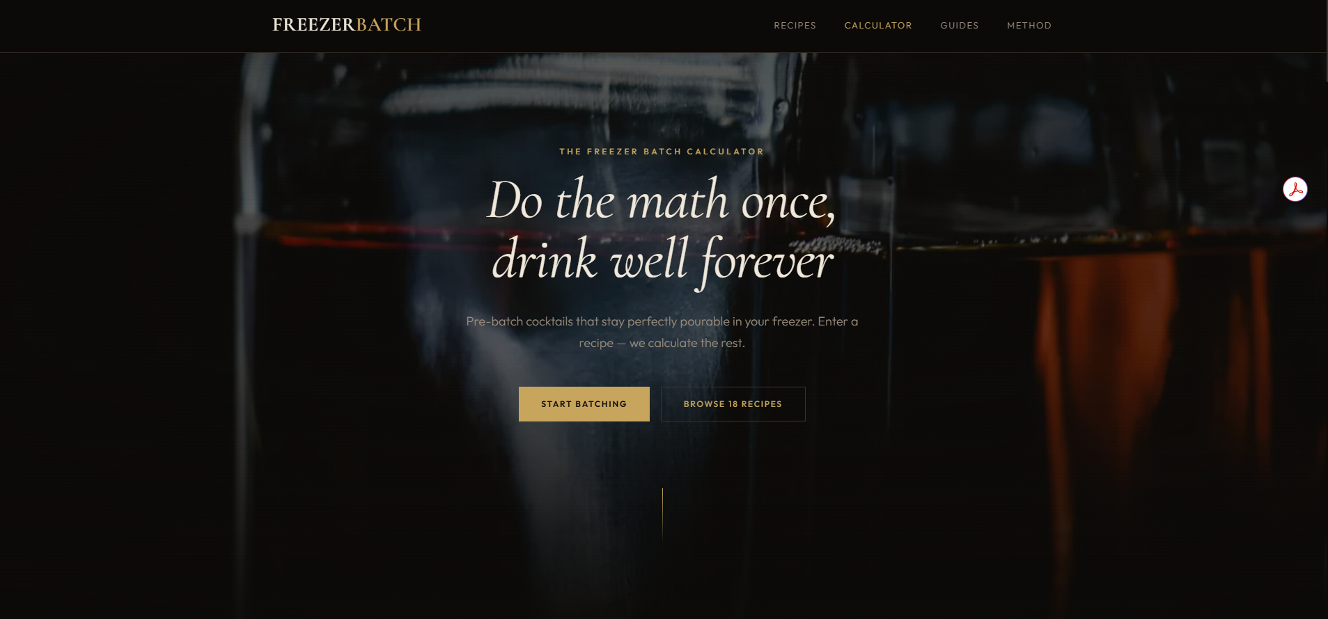 Freezer Batch Cocktails homepage